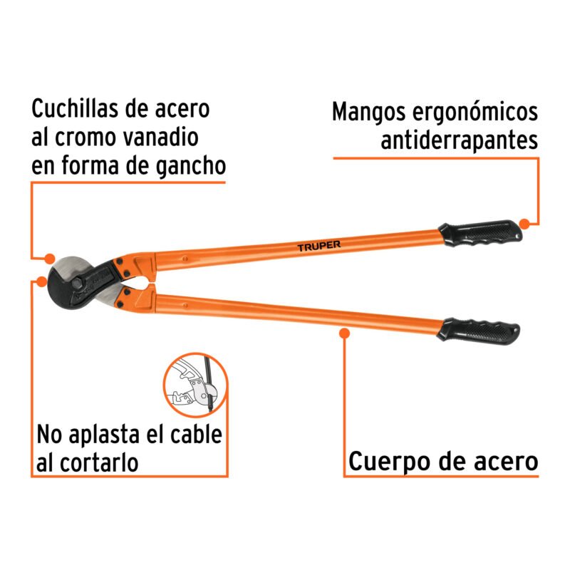 COC-32FC1.jpg Código: 101099 Cortador de 32' de cable y alambre, Truper COC-32