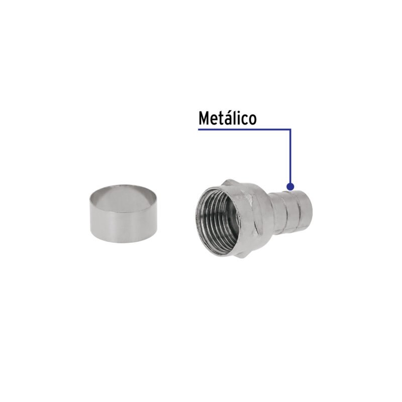 Código: 48479 Bolsa con 4 conectores coaxiales RG 59 tipo campana, Volteck COCO-59C