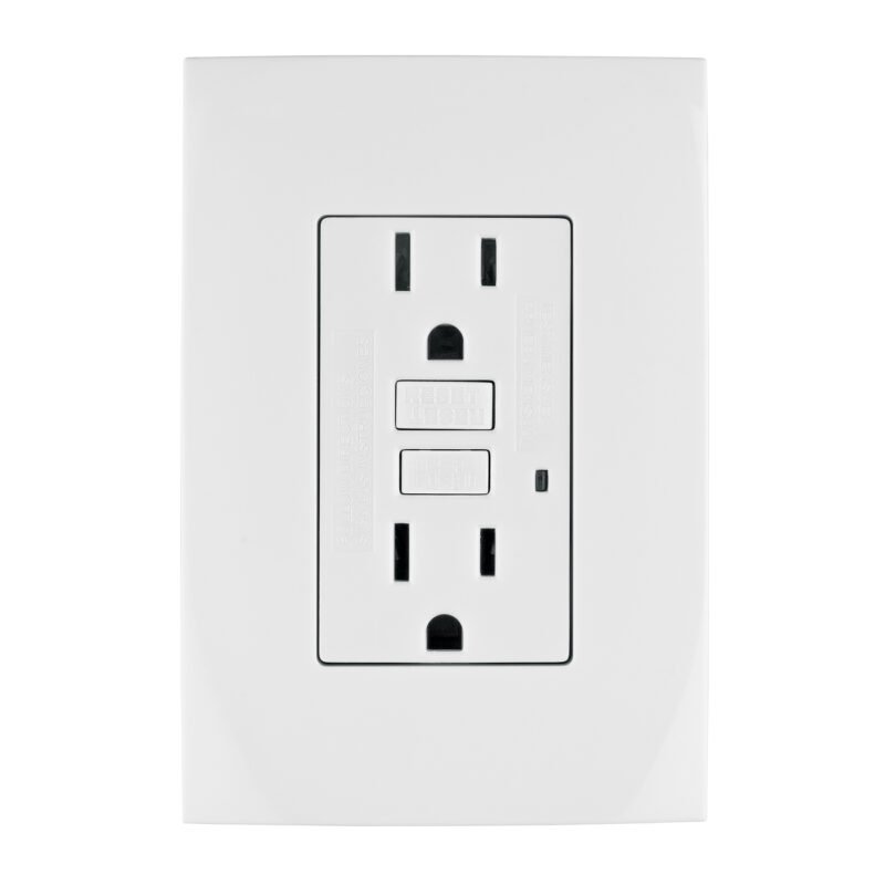 CODO-GFCIOB.jpg Código: 48310 Contacto dúplex falla a tierra GFCI (ICFT), Oslo, Volteck CODO-GFCIOB