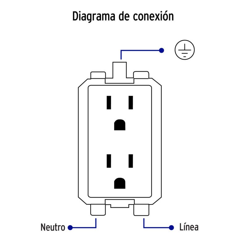 Código: 49809 Contacto dúplex aterrizado, color madera, línea Italiana CODO-IM