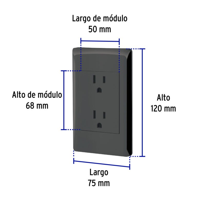 CODO-LNFC2.jpg Código: 47902 Placa armada negra contacto dúplex 3 módulos, Lisboa CODO-LN