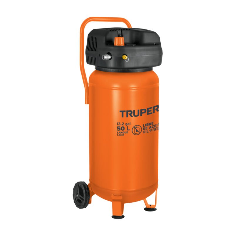 COMP-50S.jpg Código: 13847 Compresor libre de aceite, 50L, 3HP, vertical, 127V, TRUPER COMP-50S
