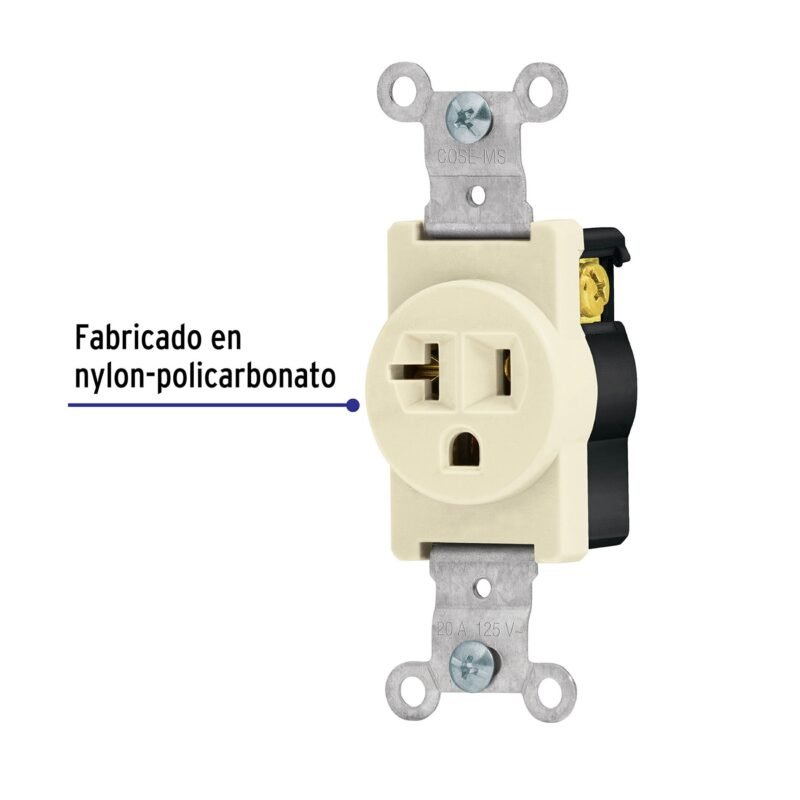 Código: 46101 Contacto sencillo, 2 polos 3 hilos, 20 A, Standard, marfil COSE-MS