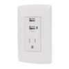 Código: 48065 Contacto aterrizado + 2 puertos USB, blanco, línea Italiana COUSB-IB