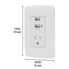 Código: 48065 Contacto aterrizado + 2 puertos USB, blanco, línea Italiana COUSB-IB