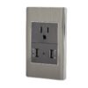 Código: 47851 Placa armada acero contacto y 2 puertos USB 1.5 mód, Lisboa COUSB-LA