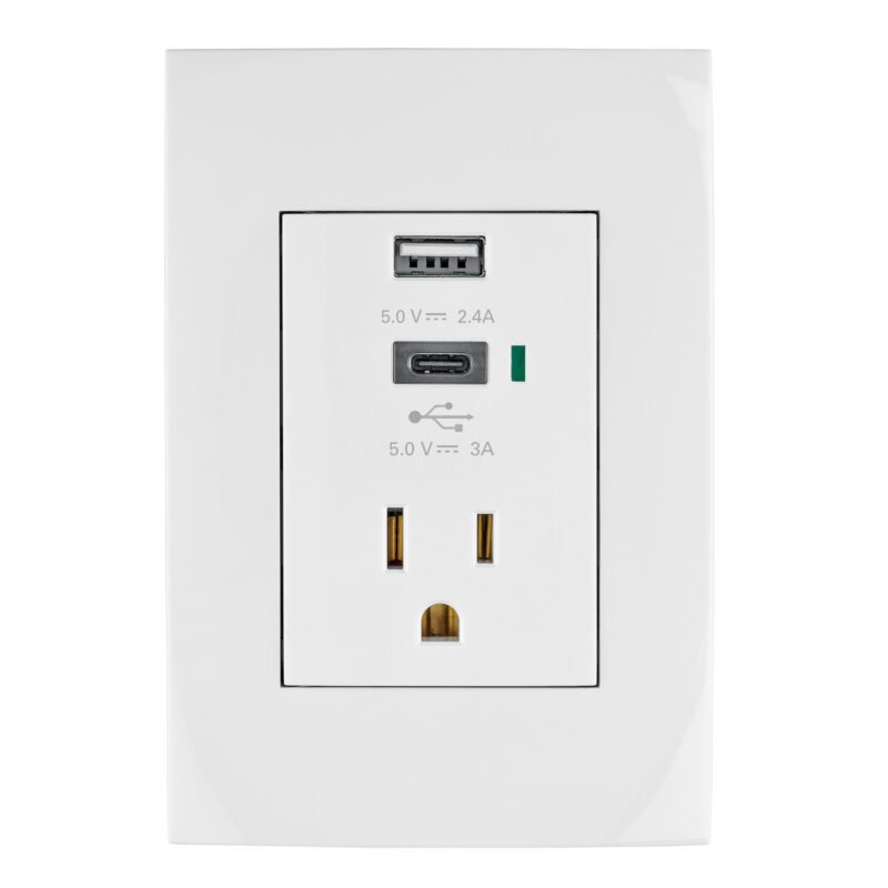 Código: 48313 Contacto 2polos + tierra con 2 puertos USB, Oslo, blanco COUSB-OB