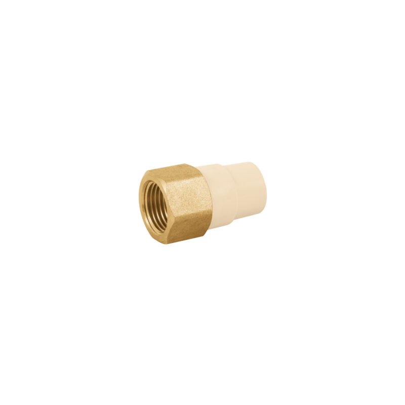 CPVC-641.jpg Código: 45107 Adaptador hembra de CPVC 1/2' con inserto de latón, FOSET CPVC-641