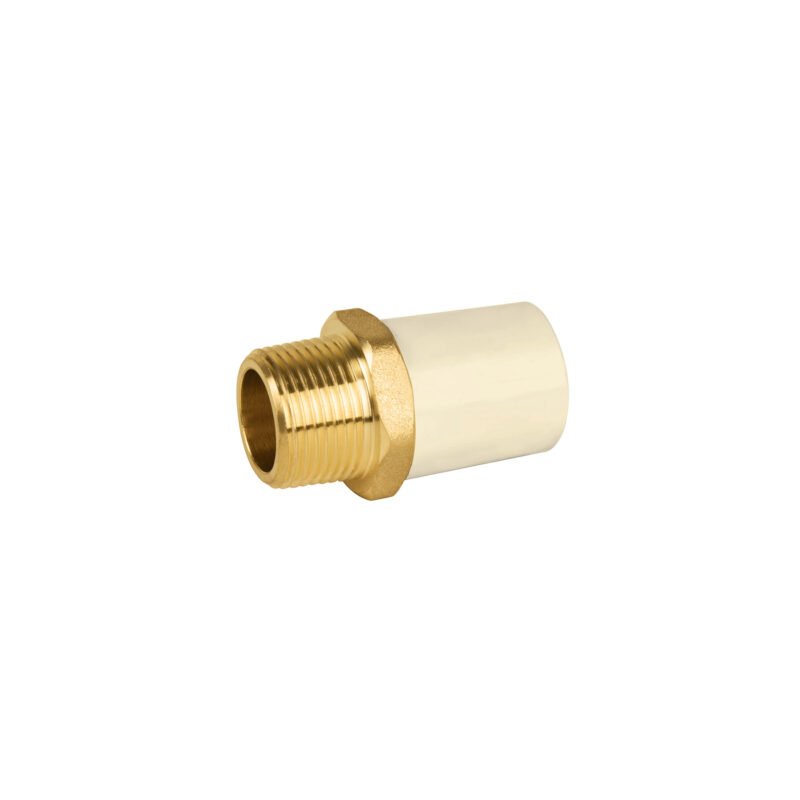 CPVC-652.jpg Código: 45105 Adaptador macho de CPVC 3/4' con inserto de latón, FOSET CPVC-652