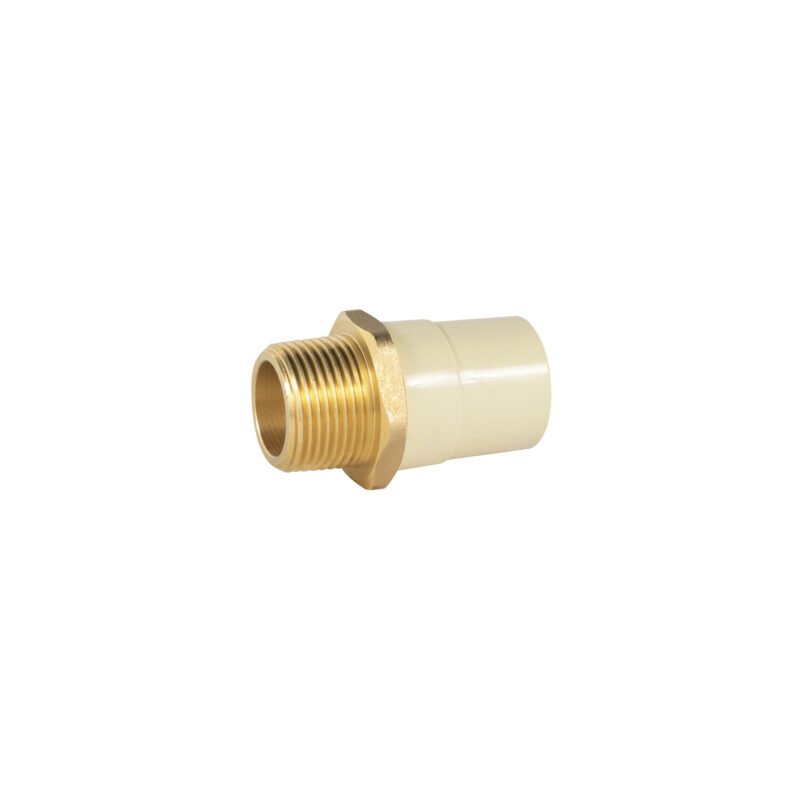 CPVC-653.jpg Código: 45106 Adaptador macho de CPVC 1' con inserto de latón, FOSET CPVC-653