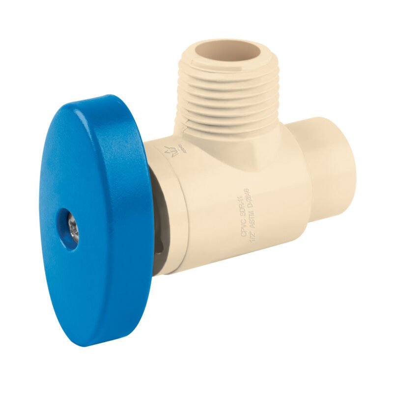 CPVC-ANG.jpg Código: 45045 Llave angular de CPVC de 1/2' x 1/2', FOSET CPVC-ANG