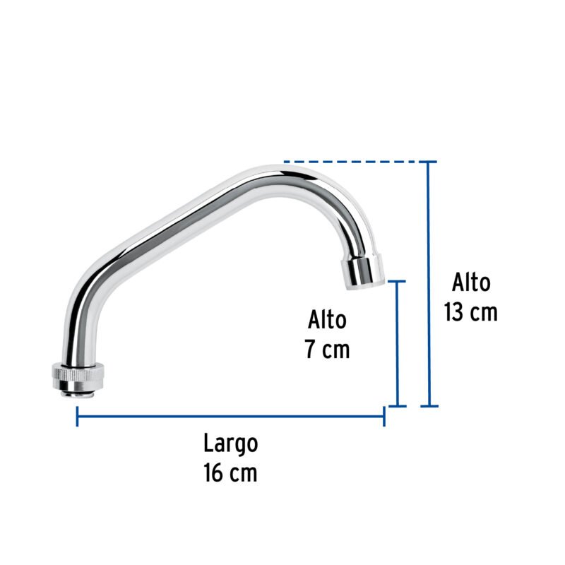 Código: 45713 Cuello largo para mezcladora de lavabo, cromo, Basic CR-070