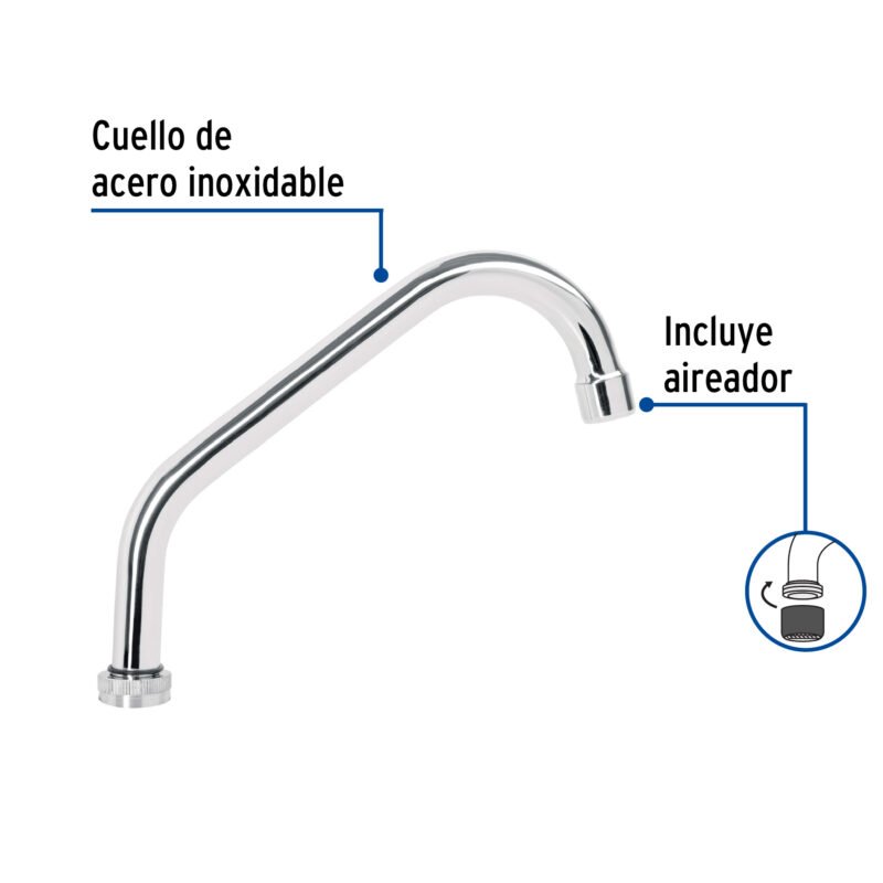 Código: 49375 Cuello corto para mezcladora de fregadero, cromo, Basic CR-317