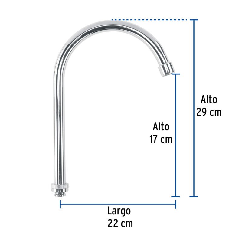 CR-321FC2.jpg Código: 45718 Cuello alto/curvo para mezcladora de fregadero, cromo, Basic CR-321