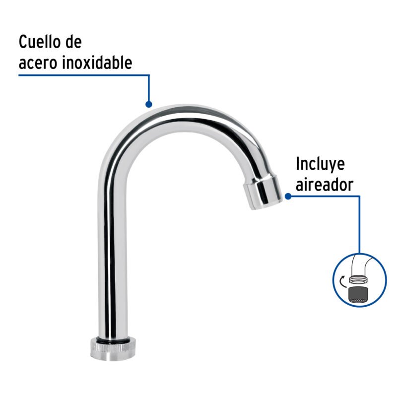 Código: 49285 Cuello tipo bar para mezcladora de lavabo, cromo, Basic CRB-060