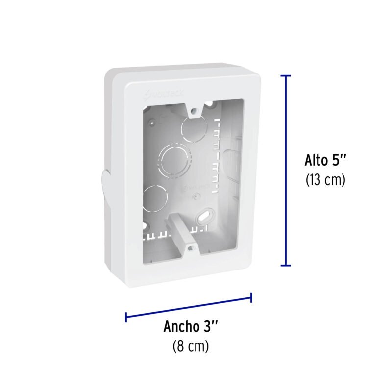 CRU-3X5FC2.jpg Código: 40141 Caja de contactos para canaleta 3' x 5', blanca, Volteck CRU-3X5