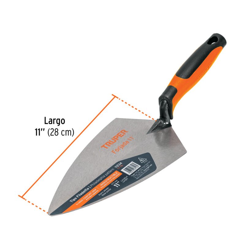 CT-11BFC2.jpg Código: 11234 Cuchara para albañil 11' forjada tipo Filadelfia,mgo Comfort CT-11B