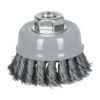 Código: 100851 Carda copa 3' alambre trenzado fino, Multi-rosca, Truper CT-608MR
