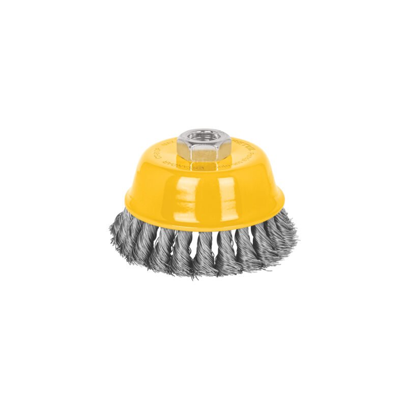 Código: 28258 Carda copa 4' alambre trenzado fino, eje 5/8'-11, Pretul CT-610P