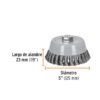 Código: 100856 Carda copa 5' alambre trenzado grueso, Multi-rosca, Truper CT-612MRX