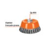 Código: 11543 Carda copa 5' alambre trenzado grueso, eje M14, Truper CT-612MX