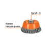 Código: 11542 Carda copa 5' alambre trenzado grueso, eje 5/8'-11, Truper CT-612X