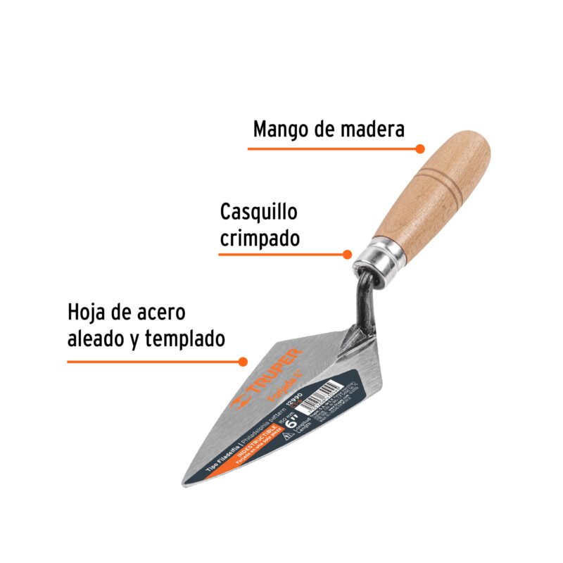 Código: 12990 Cuchara para albañil 6' forjada tipo Filadelfia, TRUPER CT-6