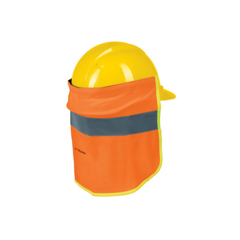 CUNU-N.jpg Código: 12355 Cubrenuca para casco, naranja con reflejante, Truper CUNU-N