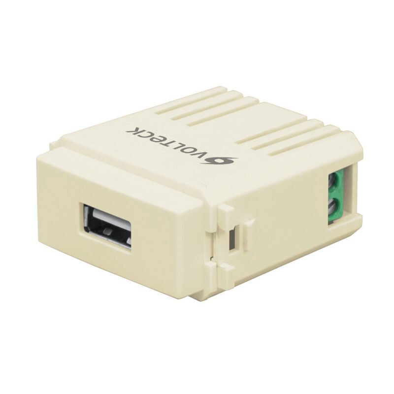 CUSB-I.jpg Código: 48108 Módulo puerto USB, línea Italiana, color marfil, Volteck CUSB-I