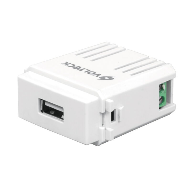 Código: 48109 Módulo puerto USB, línea Italiana, color blanco, Volteck CUSB-IB