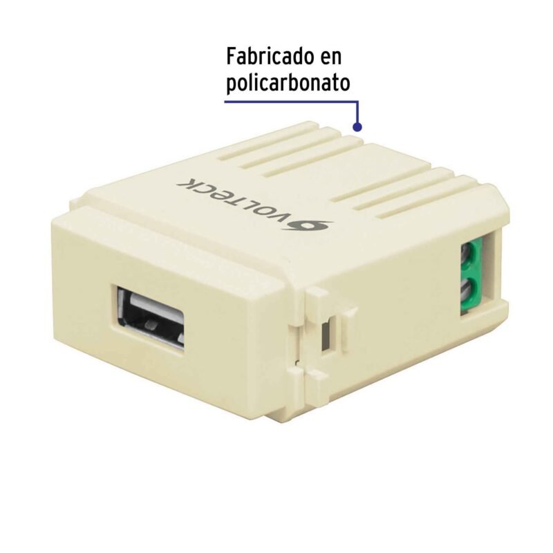 CUSB-IFC1.jpg Código: 48108 Módulo puerto USB, línea Italiana, color marfil, Volteck CUSB-I