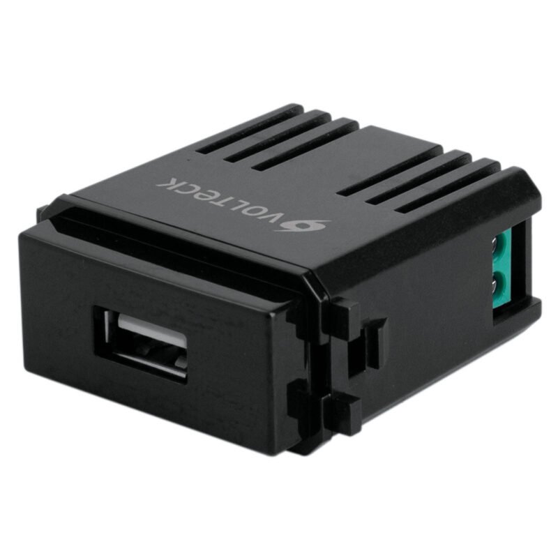 Código: 47603 Módulo USB, línea Italiana, color negro, Volteck CUSB-IN