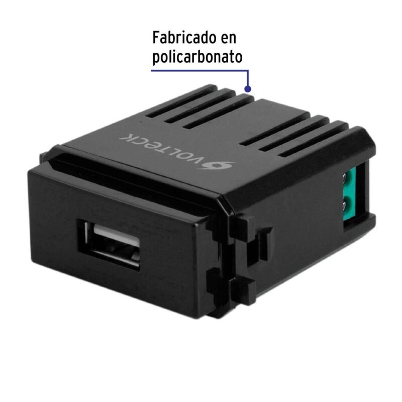 Código: 47603 Módulo USB, línea Italiana, color negro, Volteck CUSB-IN