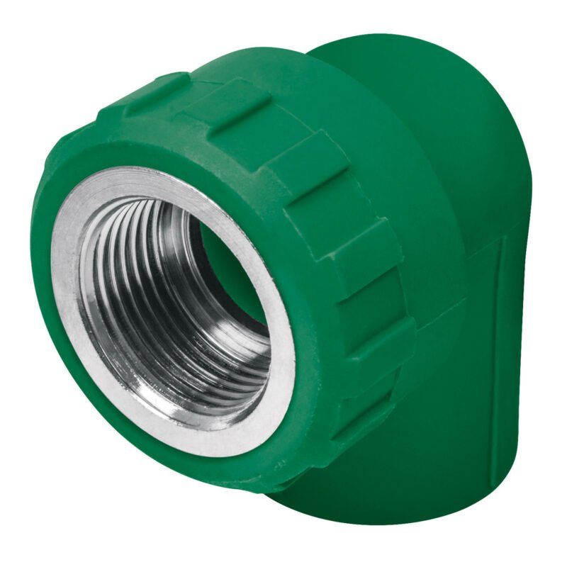 CV-501.jpg Código: 49861 Codo 90° PPR, 1/2', rosca hembra con inserto metálico, Foset CV-501