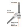 Código: 101300 Dado punta larga bristol M8, cuadro 1/2', Truper D-1208-BL