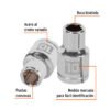 Código: 13260 Dado de 10 mm, 6 puntas, cuadro 1/2', Truper D-1210-M