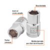 Código: 13263 Dado de 13 mm, 6 puntas, cuadro 1/2', Truper D-1213-M