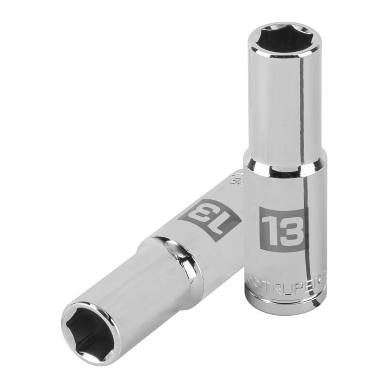 D-1213-ML.jpg Código: 13353 Dado largo de 13 mm, 6 puntas, cuadro 1/2', Truper D-1213-ML