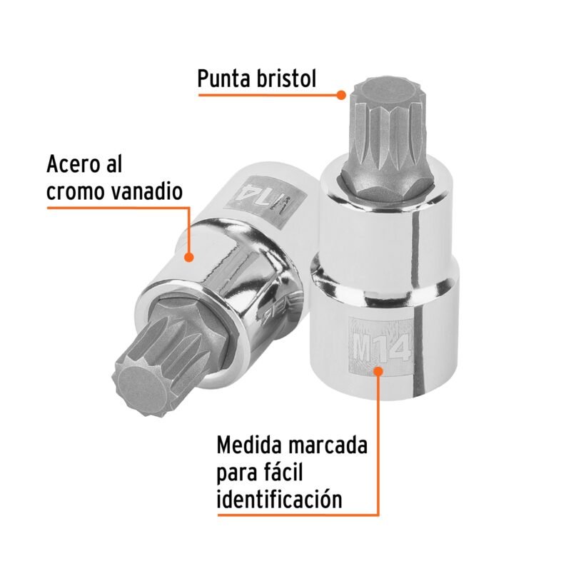 D-1214-BCFC1.jpg Código: 101246 Dado punta corta bristol M14, cuadro 1/2', Truper D-1214-BC