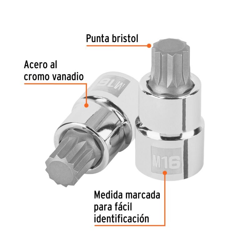 D-1216-BCFC1.jpg Código: 101247 Dado punta corta bristol M16, cuadro 1/2', Truper D-1216-BC