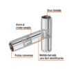 Código: 13357 Dado largo de 17 mm, 6 puntas, cuadro 1/2', Truper D-1217-ML