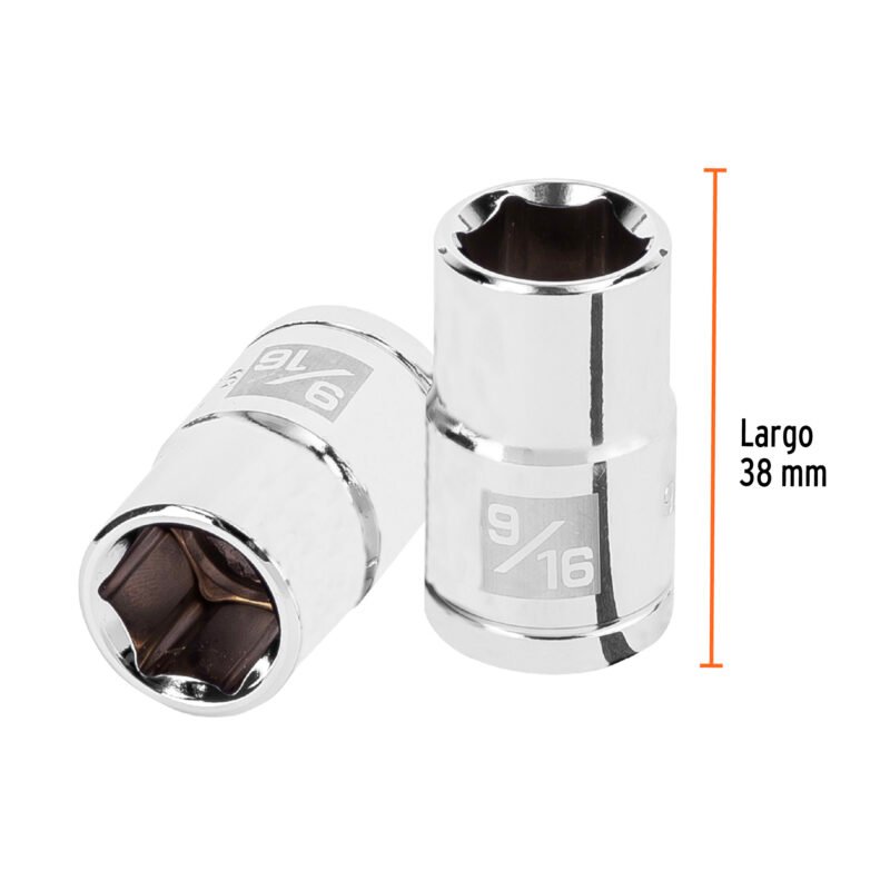 Código: 13233 Dado de 9/16', 6 puntas, cuadro 1/2', Truper D-1218-H