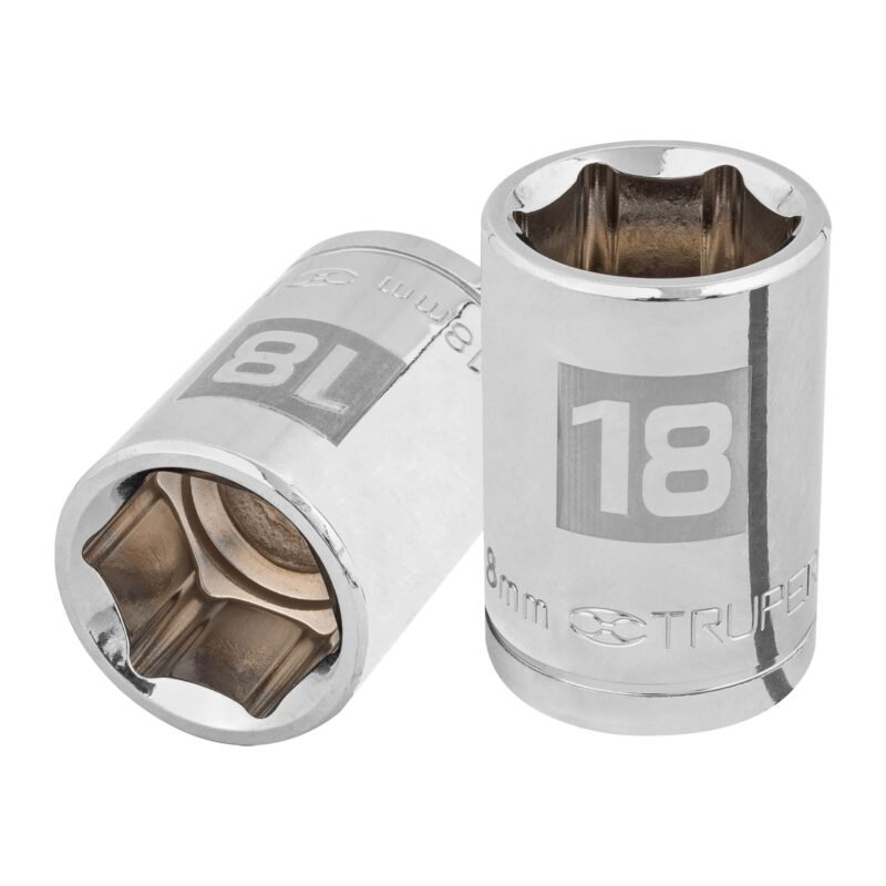 D-1218-M.jpg Código: 13268 Dado de 18 mm, 6 puntas, cuadro 1/2', Truper D-1218-M