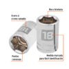 Código: 13268 Dado de 18 mm, 6 puntas, cuadro 1/2', Truper D-1218-M
