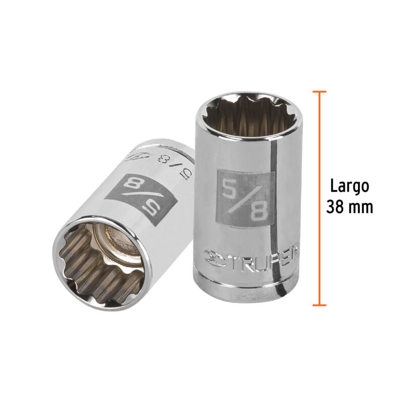 D-1220FC2.jpg Código: 13304 Dado de 5/8', 12 puntas, cuadro 1/2', Truper D-1220