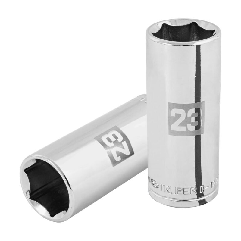 D-1223-ML.jpg Código: 101011 Dado largo de 23 mm, 6 puntas, cuadro 1/2', Truper D-1223-ML