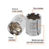 Código: 13274 Dado de 24 mm, 6 puntas, cuadro 1/2', Truper D-1224-M