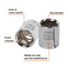 Código: 13275 Dado de 25 mm, 6 puntas, cuadro 1/2', Truper D-1225-M