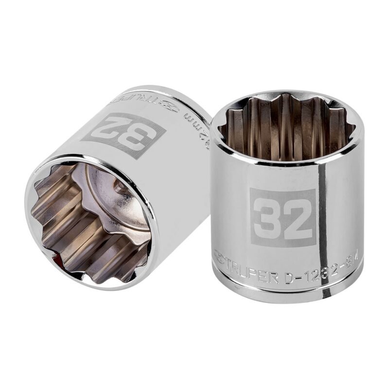 D-1232-EM.jpg Código: 13545 Dado de 32 mm, 12 puntas, cuadro 1/2', Truper D-1232-EM