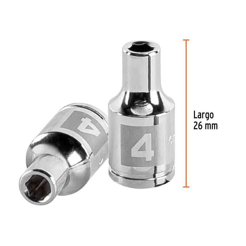 D-1404-MFC2.jpg Código: 13166 Dado de 4 mm, 6 puntas, cuadro 1/4', Truper D-1404-M